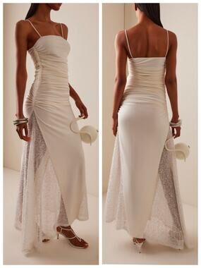 ILA Elle Ivory Rhinestone Ruched Bridal Gown Size 38 NWT Wedding Dress